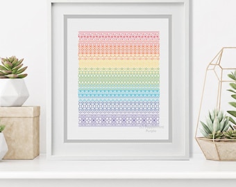 Blackwork Pattern - Blackwork Bands by Peppermint Purple