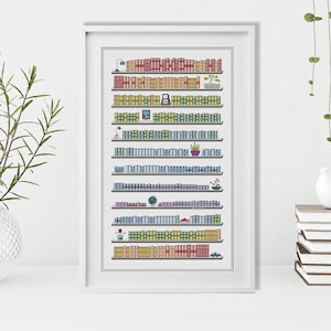 Blackwork & Cross Stitch Pattern - Books Daily Temperature Chart by Peppermint Purple