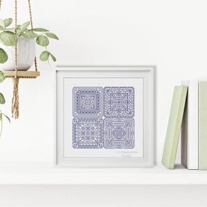 Blackwork Pattern - Dutch Tiles Mini Set 1 by Peppermint Purple