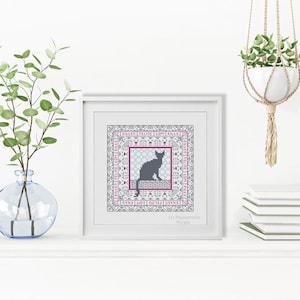 Blackwork & Cross Stitch Pattern - Mini Hints of Cats by Peppermint Purple