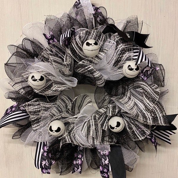 Jack Skellington Halloween Wreath