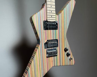 Star Guitar made from Recycled Skateboards