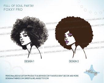 Foxxy Fro Full of Soul Partay Prop, Corrugated Plastic, Wall Decal, Floor Decal, Foxy Brown Theme, 70s Party, Print Die-Cut Shipped