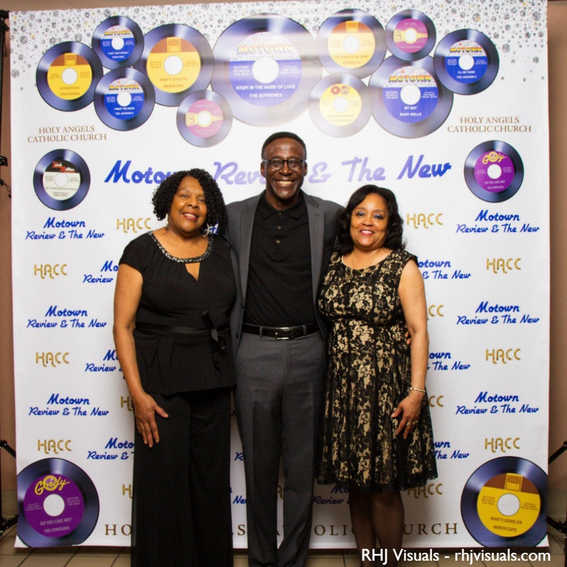 Motown Review Step and Repeat Event Backdrop Banner Photo Booth Customize for Your Event