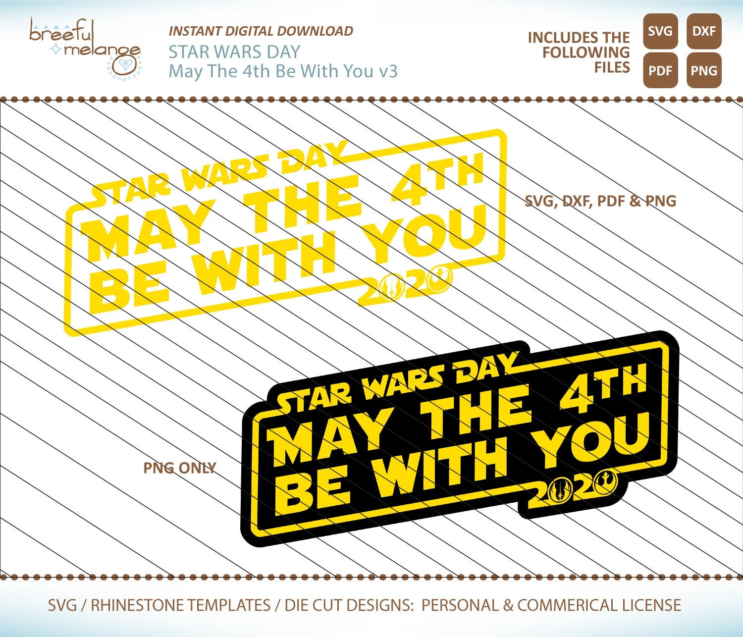 SVG File Star Wars Day May the 4th Be With You 2020 + Dxf Png Pdf V3 ...