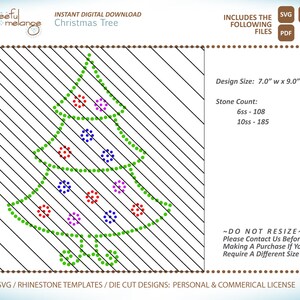 Christmas Tree v1 Rhinestone Template, Instant Download SVG, DXF, PDF Files