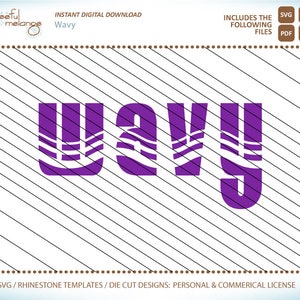 SVG File Wavy + Dxf Png Pdf, Digital Cut Files, Silhouette Cricut