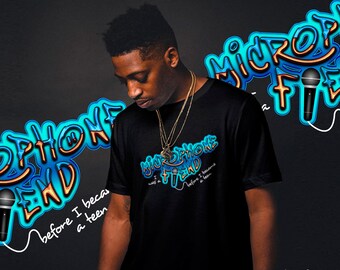Microphone Fiend Graffiti Design Tee, Short and Long Sleeve, Rakim Tribute