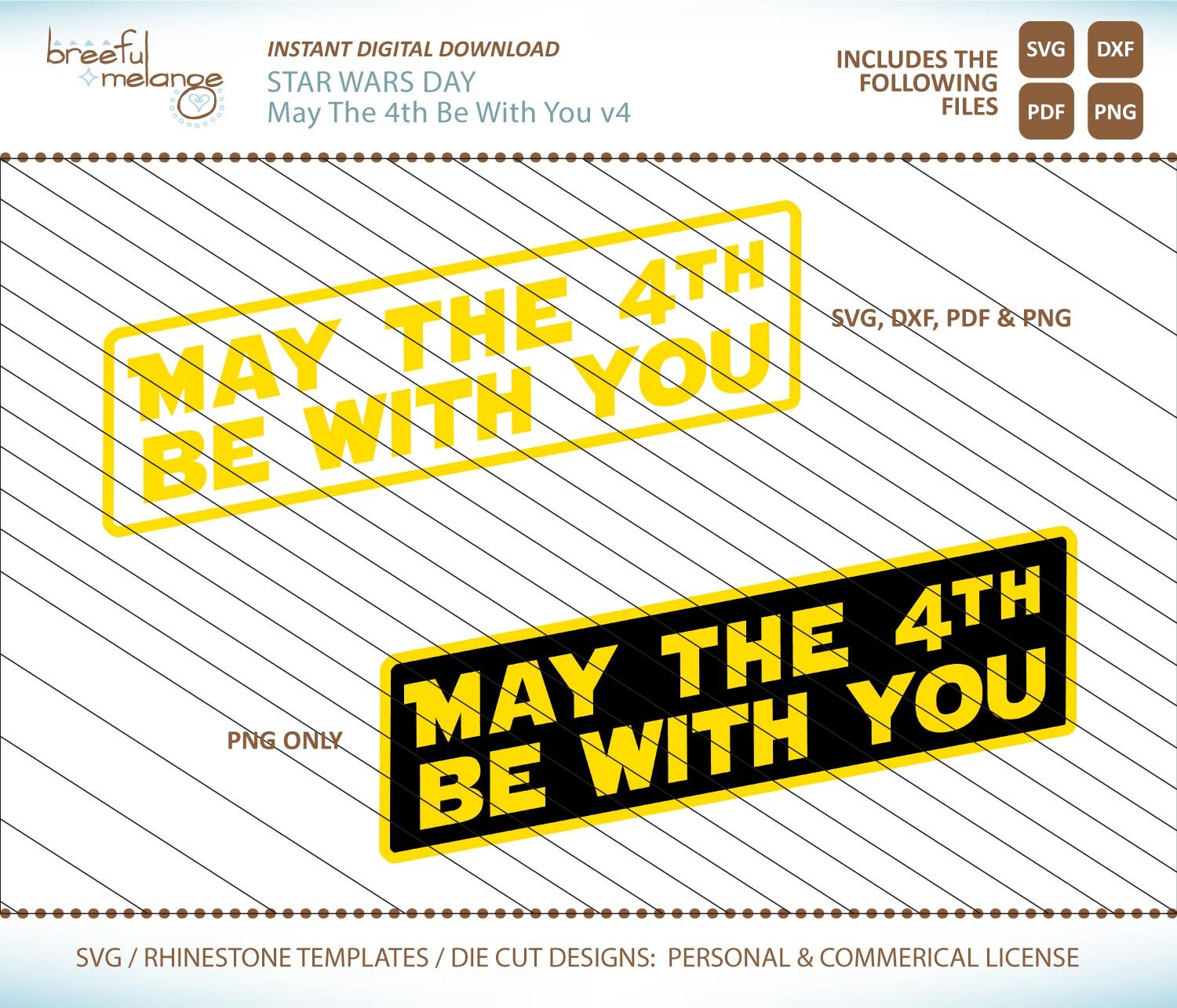 Buy SVG File Star Wars Day May the 4th Be With You + Dxf Png Pdf V4 ...