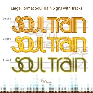 Soul Train Stage Sign, 36" to 115", Full Die Cut Sign, Custom Die Cut Prop, 70s 80s Disco Party, Soul Train Party Theme, Free Trivia Sets