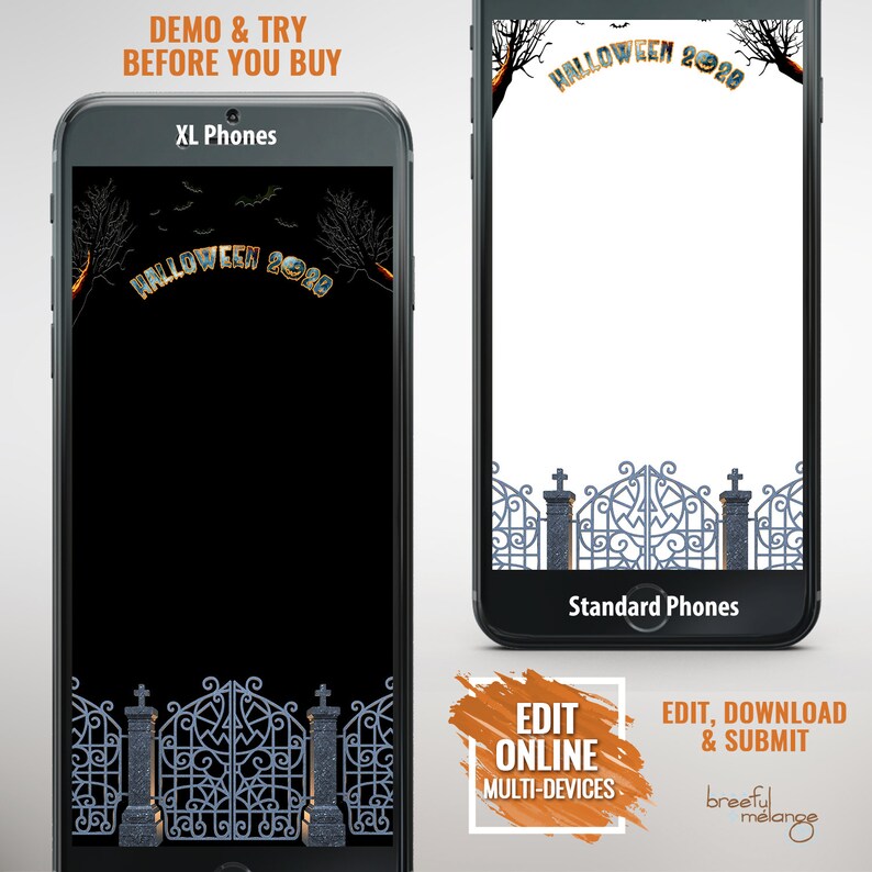 Edit Yourself Corjl Geofilter Halloween Fright Night Snapchat Filter #2 Instant Download Submission Ready Halloween Party
