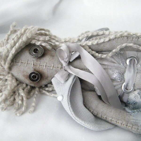Winter - Handmade Cloth Doll, Button eyes