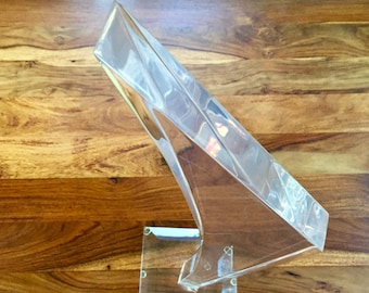 80s Lucite Sculpture - Stunning Massive 1980&#39;s Glam Lucite Sculpture
