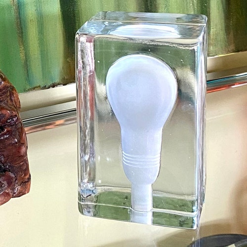 Design House Light Bulb shops Lamp - Harri Koskinen Block Lamp Decor or Bookends, Finland