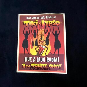 Sam Gambino Tiki-Lypso Live in the Lava Room Signed Poster Bill