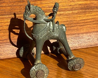 Temple Toy India - Vintage Cast Metal Etruscan Roman Style Horse