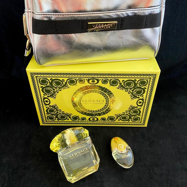 Versace Yellow Diamond Eau de Toilette 90ml and travel 10ml in Versace Silver Pouch Toiletry Case in Original Box - WOW!