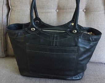 Vintage COACH 9305 Tote Bag Chocolate Brown Purse Supple Leather 