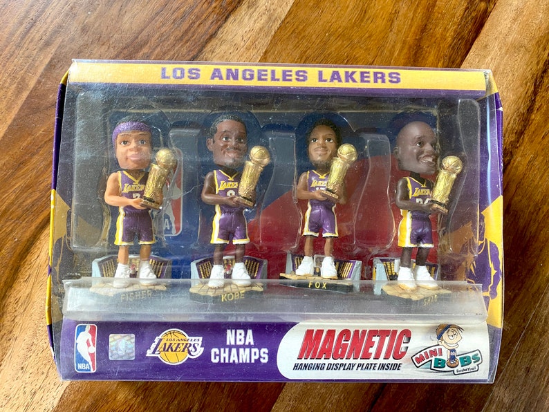 L A Lakers Mini Bobs Basketball NBA Champs Bobblehead Figures Etsy
