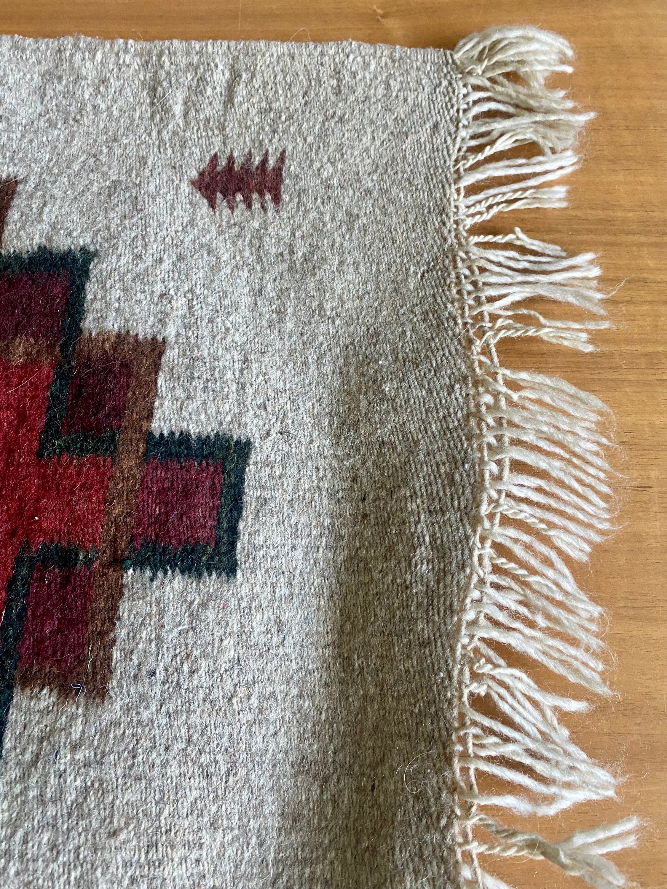 Small Wool Tapestry - Vintage Hand Woven Wool Tapestry - Etsy