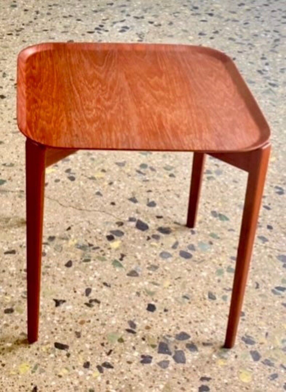 Danish Modern Tray Table Vintage Square Removable Teak Tray Etsy