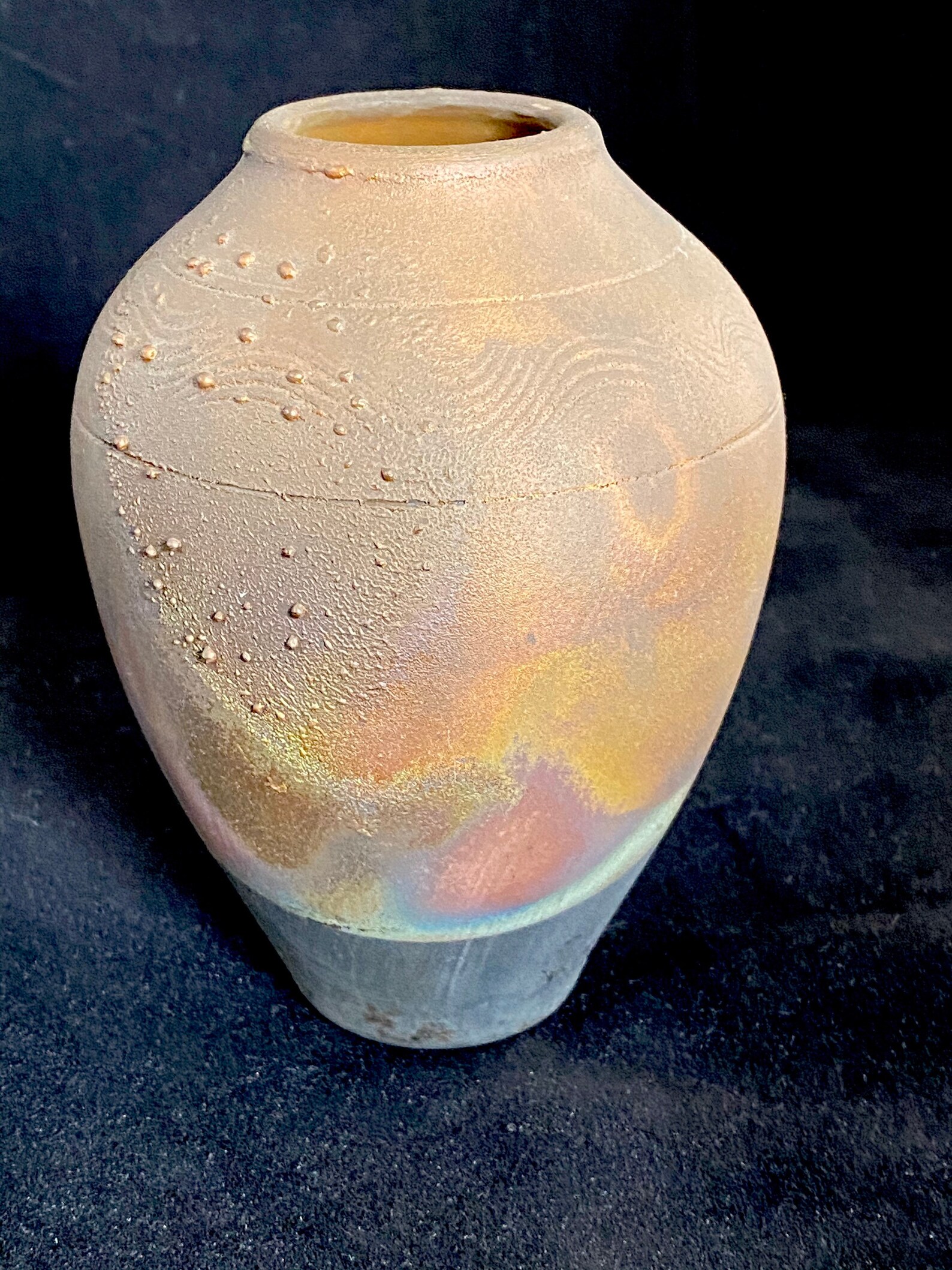 Norman Bacon Raku Pottery Vase Signed Etsy