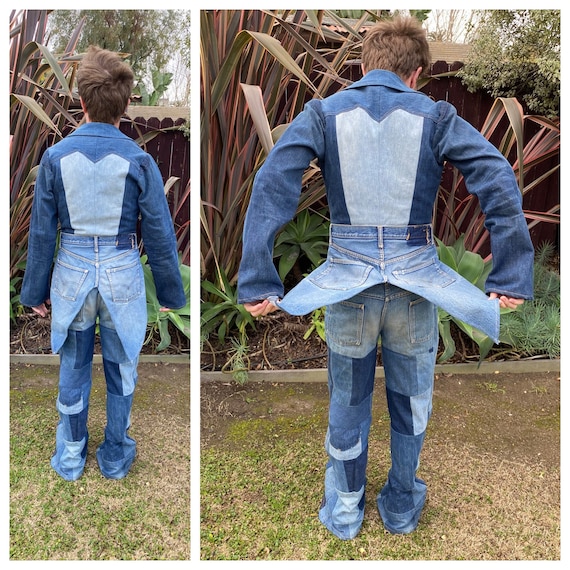 1970s Denim Tuxedo - Groovy 70s Handmade Denim Pat