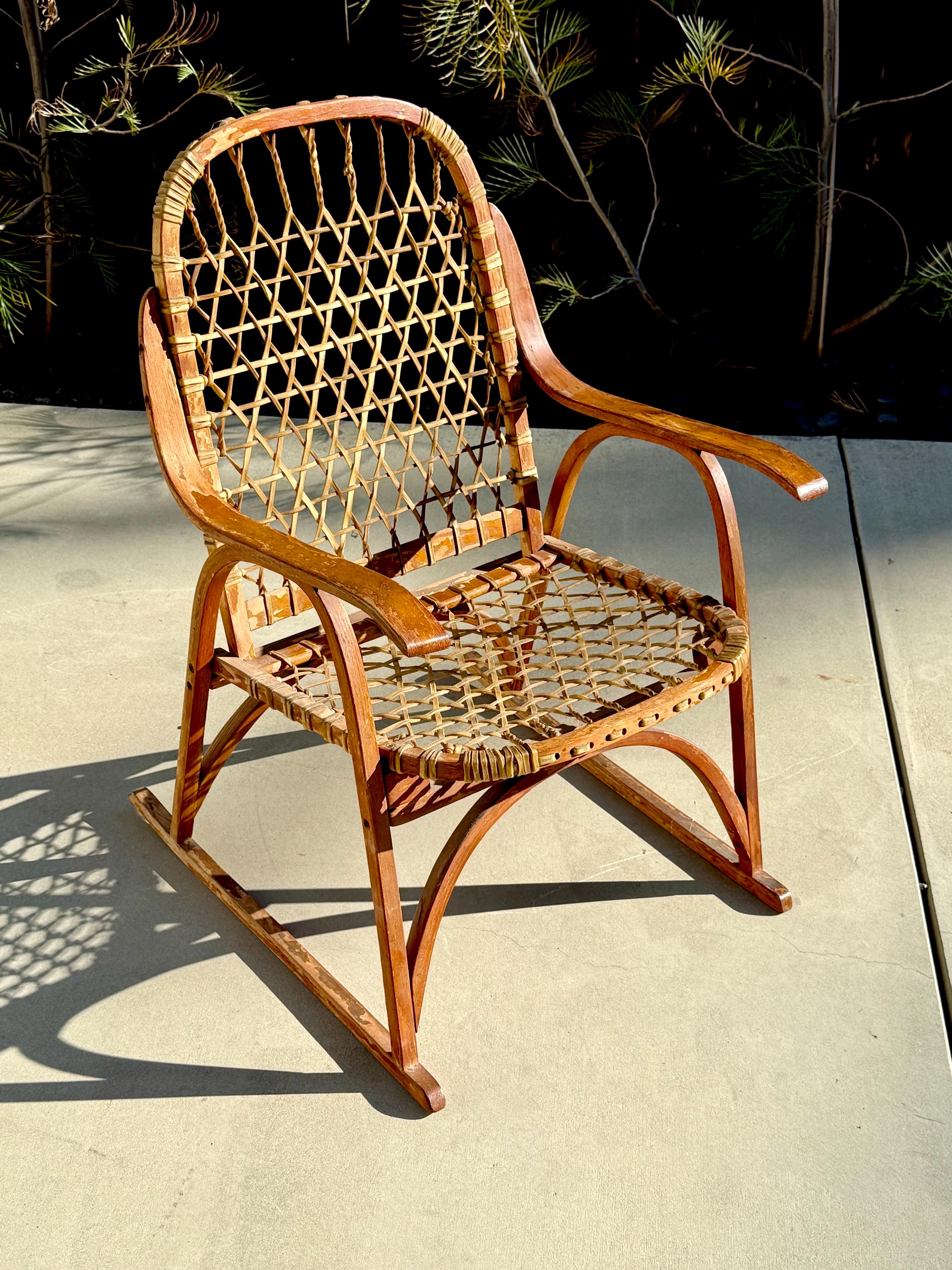 Vermont Tubbs Snowshoe Style Rocking Chair - Vintage Rustic Cabin
