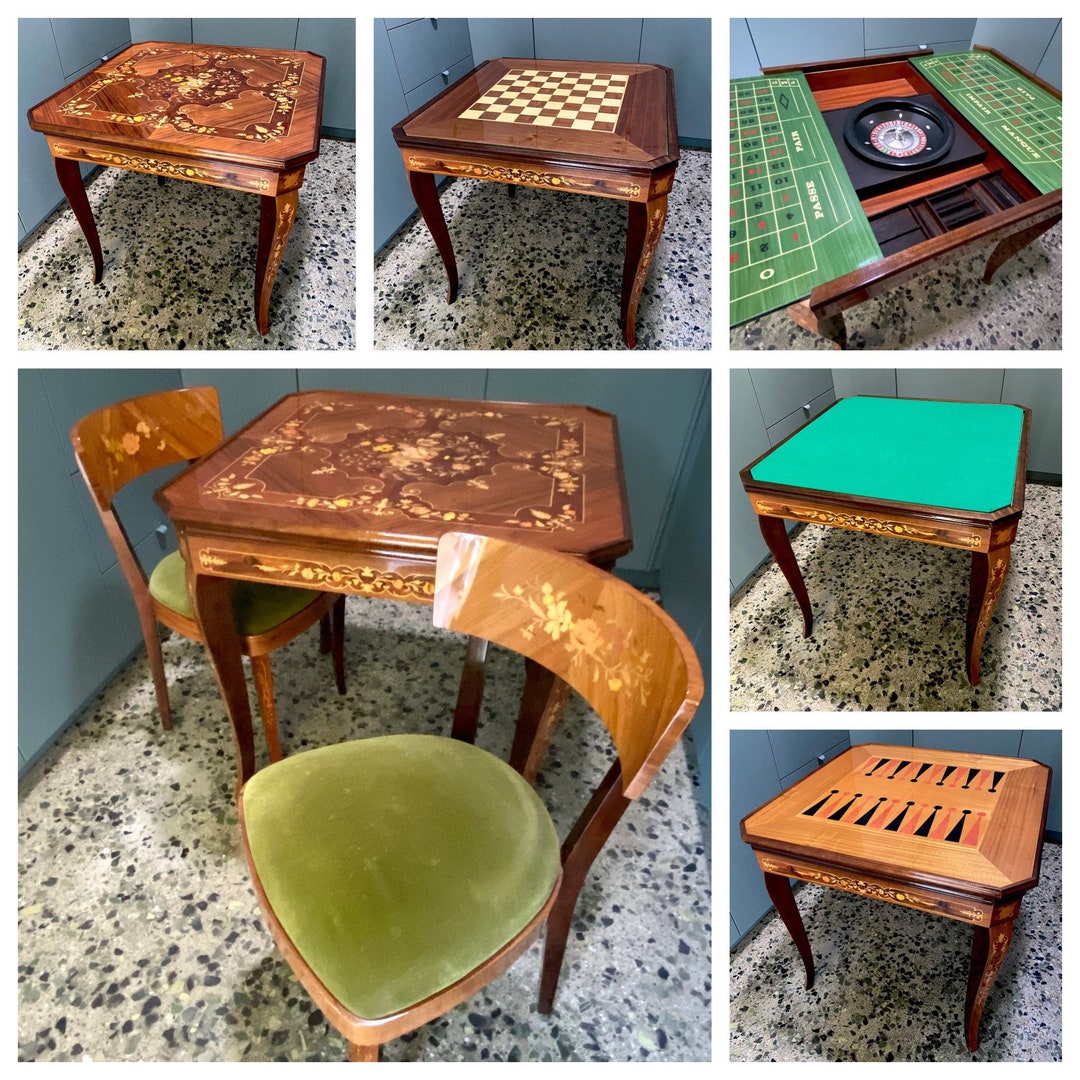 Marquetry Game Table Notturno Intarsio Sorrento Italian Game Etsy