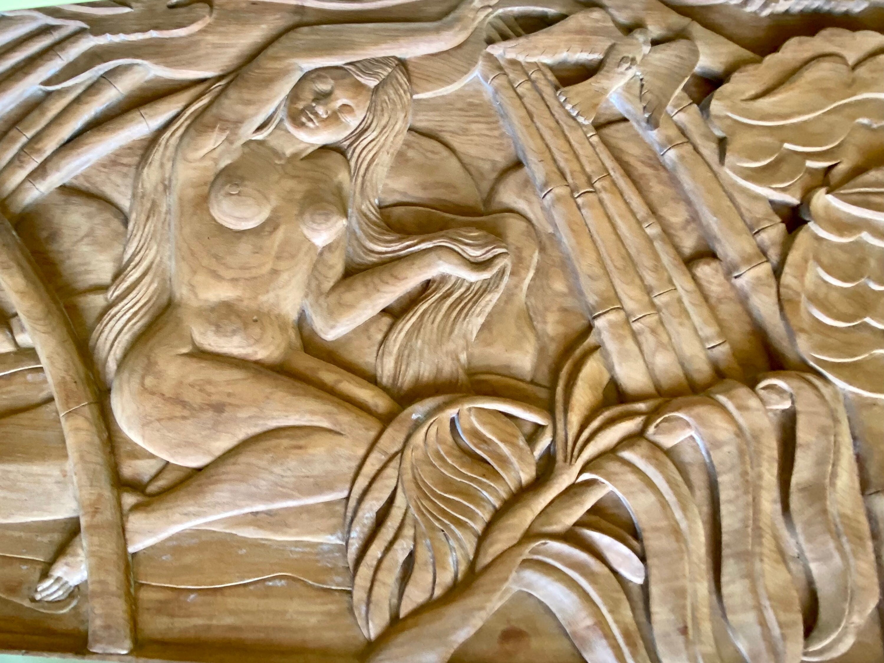 Dragon Motif Wood Wall Art Relief Panel from Indonesia - Proud