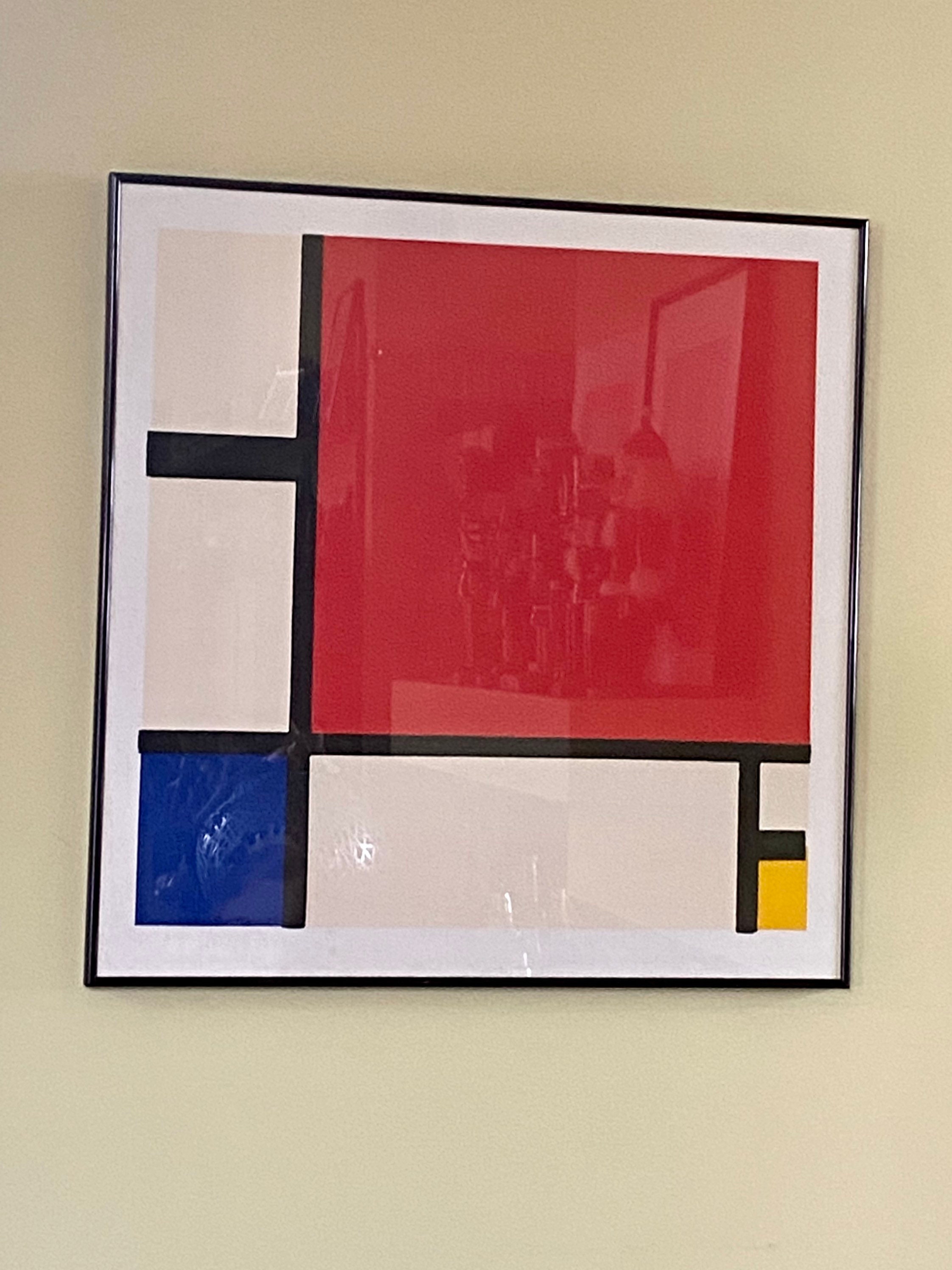 Piet Mondrian Composition With Red Blue and Yellow - Vintage 1980
