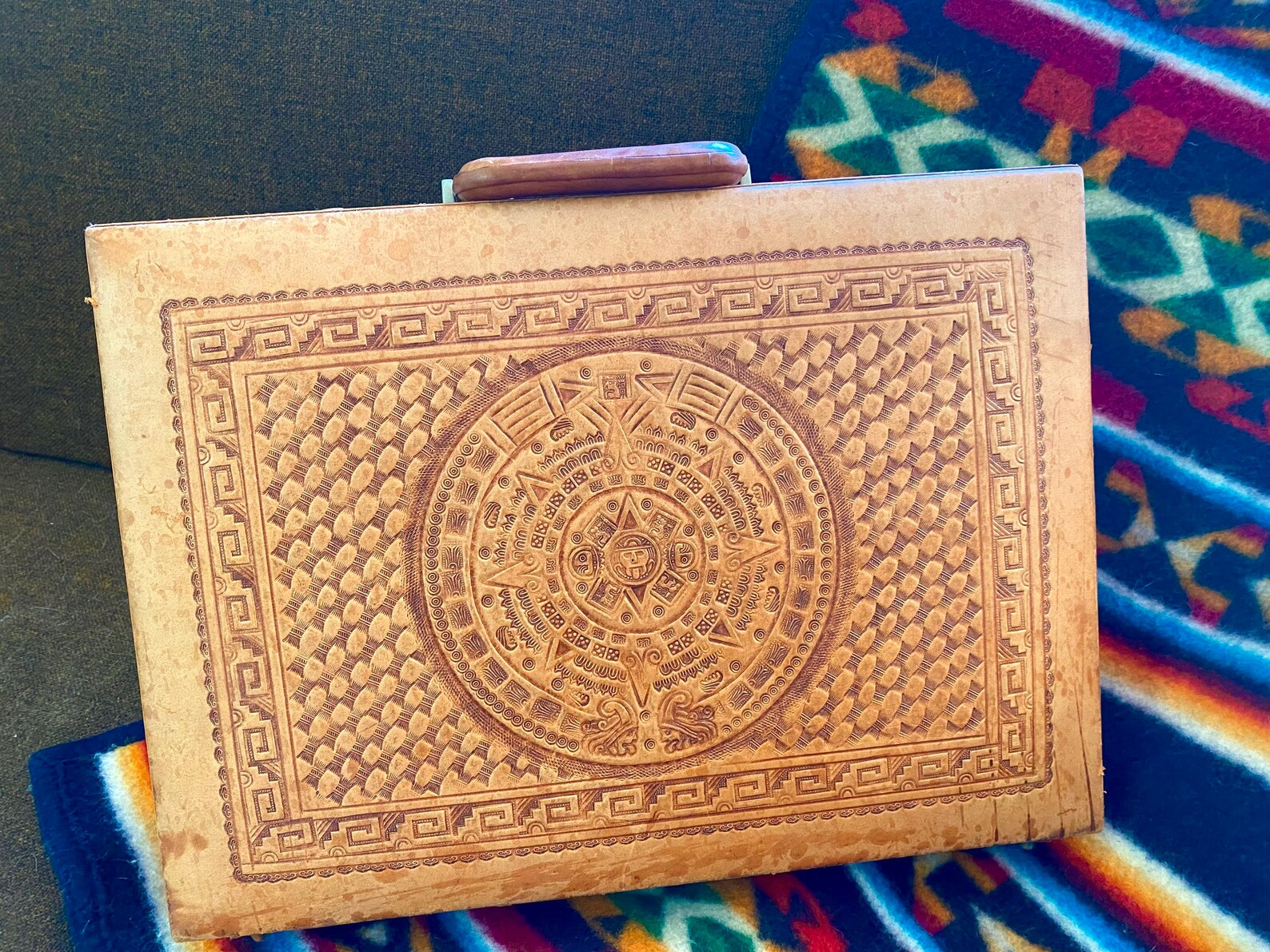 Tooled Leather Briefcase Vintage Tooled Leather Briefcase Etsy