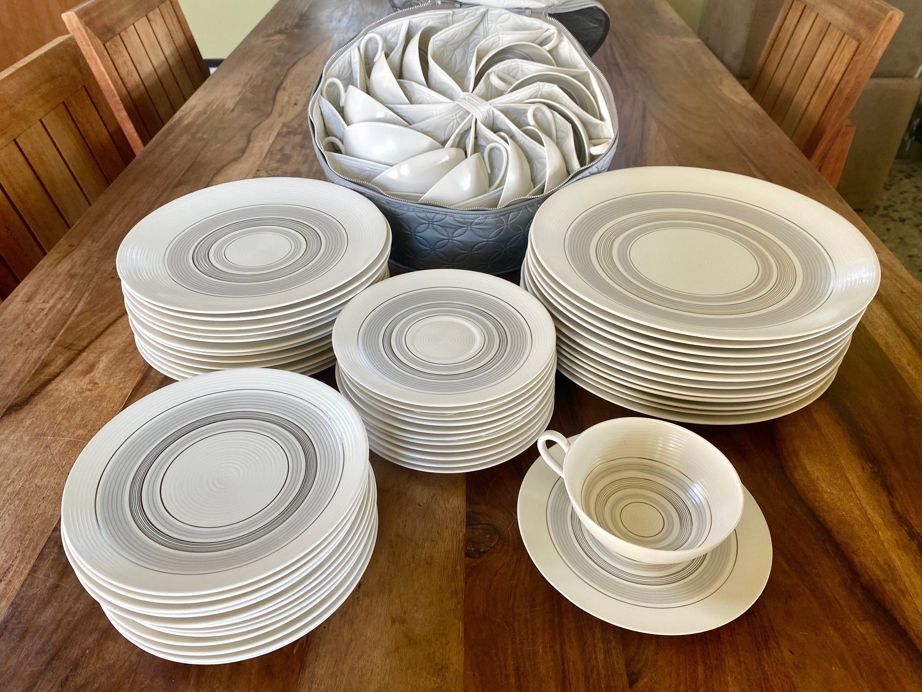 Sascha Brastoff Grey Ripple Pattern - Extraordinary Vintage