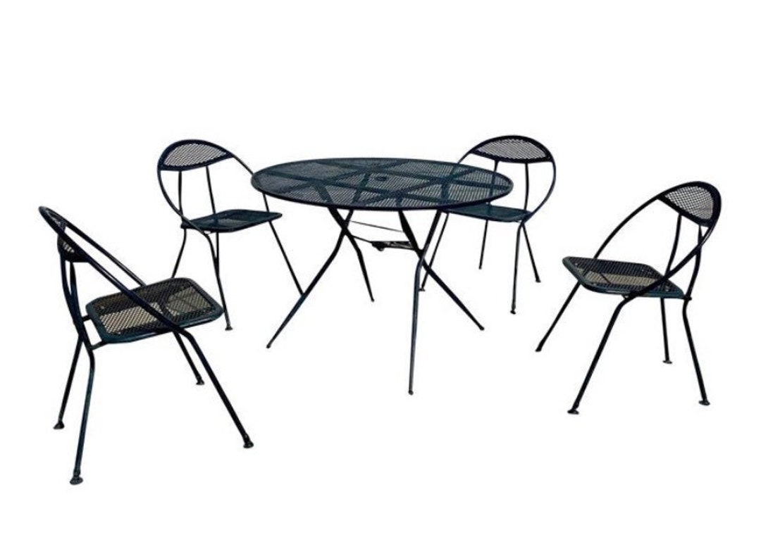 Rid Jid Patio Set - Vintage Mid Century Modern Rid-jid Folding Metal ...