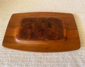 Dansk Charcuterie Board - Vintage Jens Quistgaard IHQ Denmark 4 Ducks Teak & Endcut Wood Tray Carving Charcuterie Board