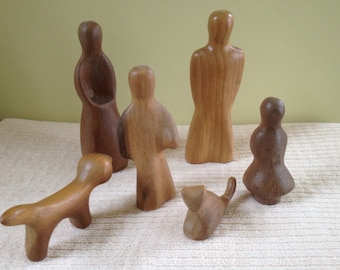 Mid Century Modern C. 1968 Antonio Vitali Wooden Sculptured Family