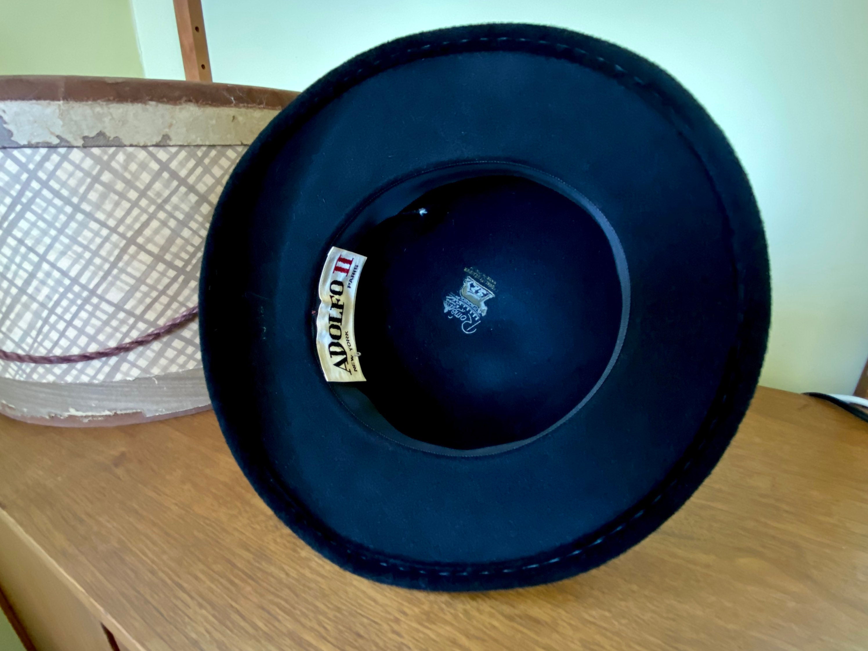 Adolfo II Hat - Vintage 1960's Adolfo II Women's Black