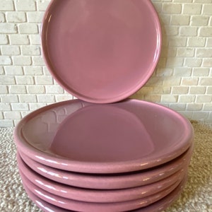 Waechtersbach Solid Colors - Salad Plates in Mauve / Pink FIVE 5 Each (not 6)