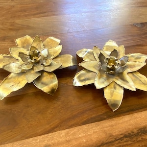 Brutalist Candle Holders - Vintage Midcentury Torch Cut Candelabra Pair