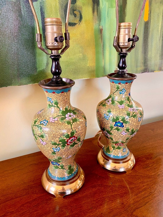 Cloisonne lamp antique deals