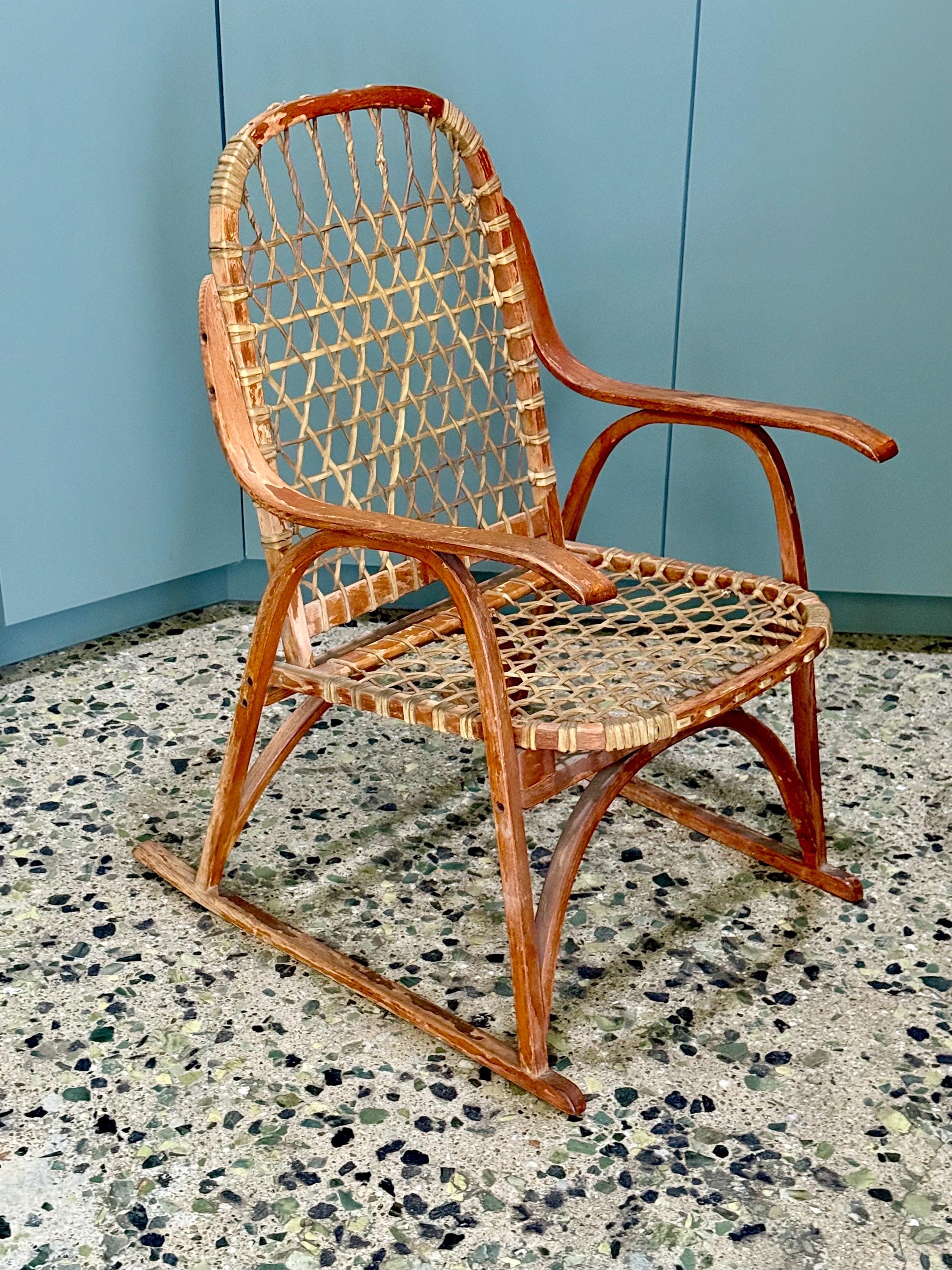Vermont Tubbs Snowshoe Style Rocking Chair - Vintage Rustic Cabin