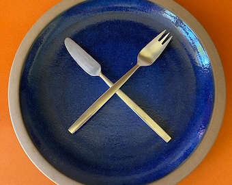 Heath Ceramics Rim Line - Large Dinner Plate 11-1/4"  Discontinued Sapphire