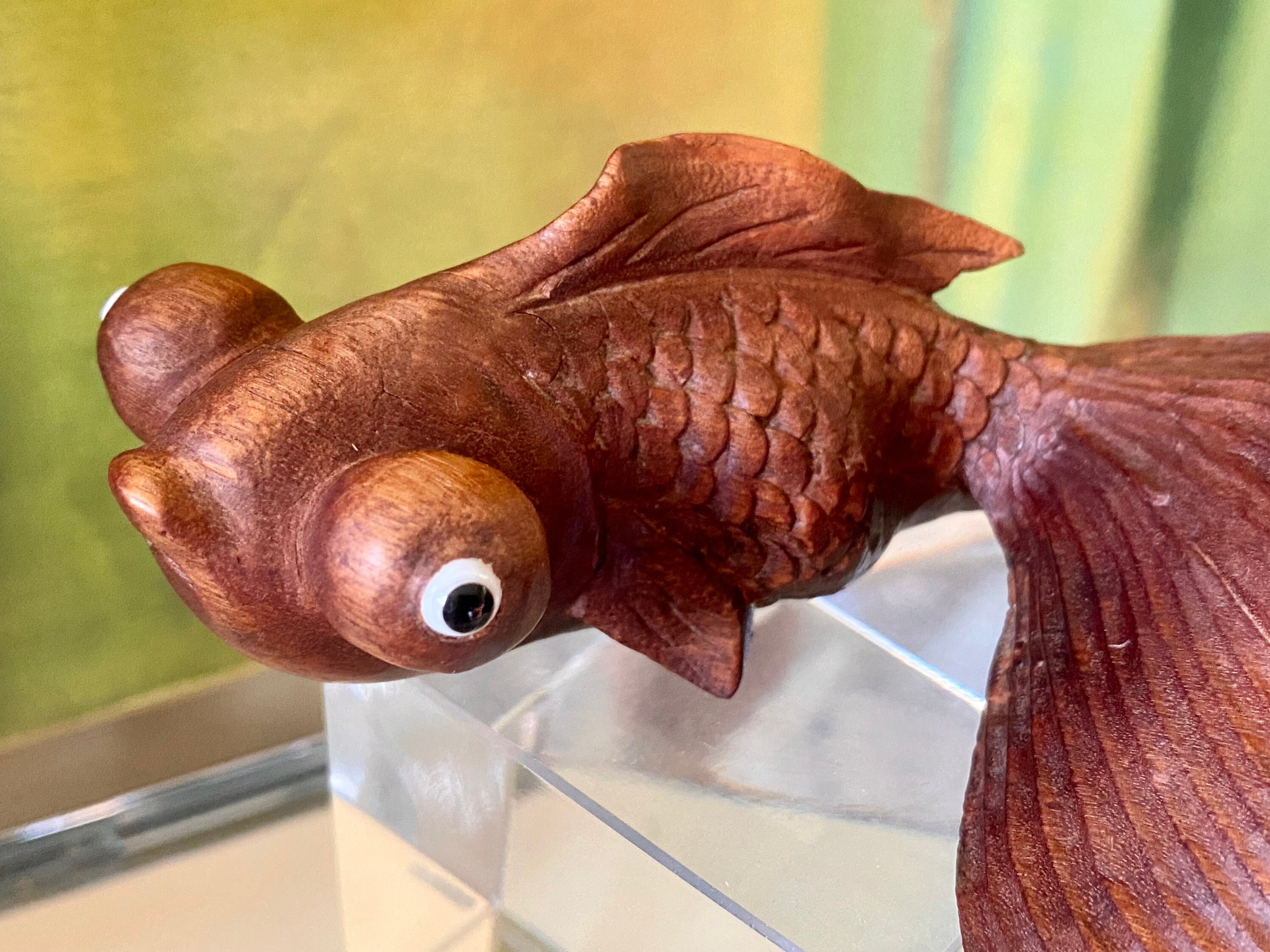 Vintage Solid Wood Hand -Carved Koi Fish — Kubisak Modern Design