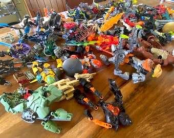 Lego Bionicle Lot #3 - Misc. Mixed Lot of Lego Bionicle Hero Factory Technic and Others - Parts Pack of Incomplete Figures and Pieces