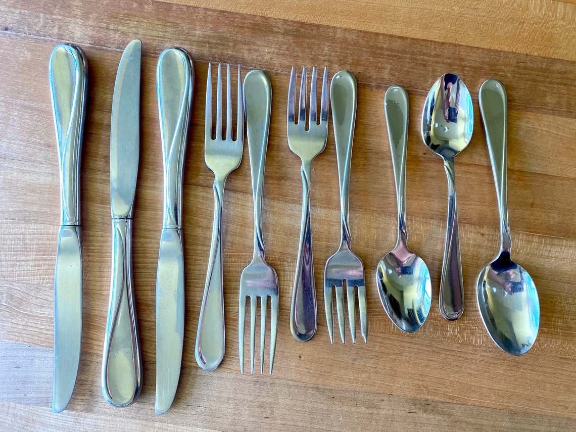 Oneida Flight Stainless Steel Flatware 10 Assorted Pieces Etsy