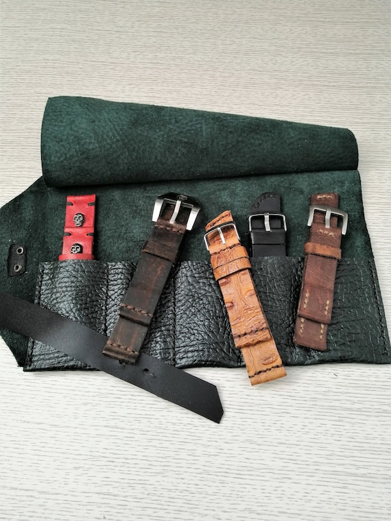 Watch Strap Holder Leather Watch Strap Case Travel Etsy