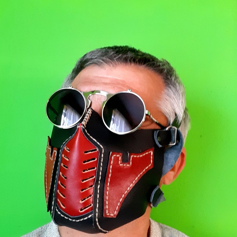 mens leather face mask