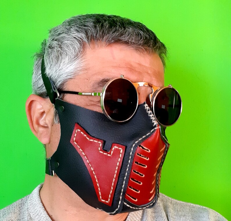 mens leather face mask