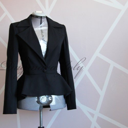 Woman Slim Fit Navy Blazer, Women Blazer, Peplum Jacket, Office Wear, Peplum Blazer, Navy Suit Jacket, Women Clothes, Ladies Jacket,