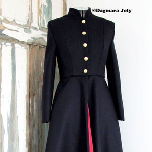 Womens black knee length coat clearance